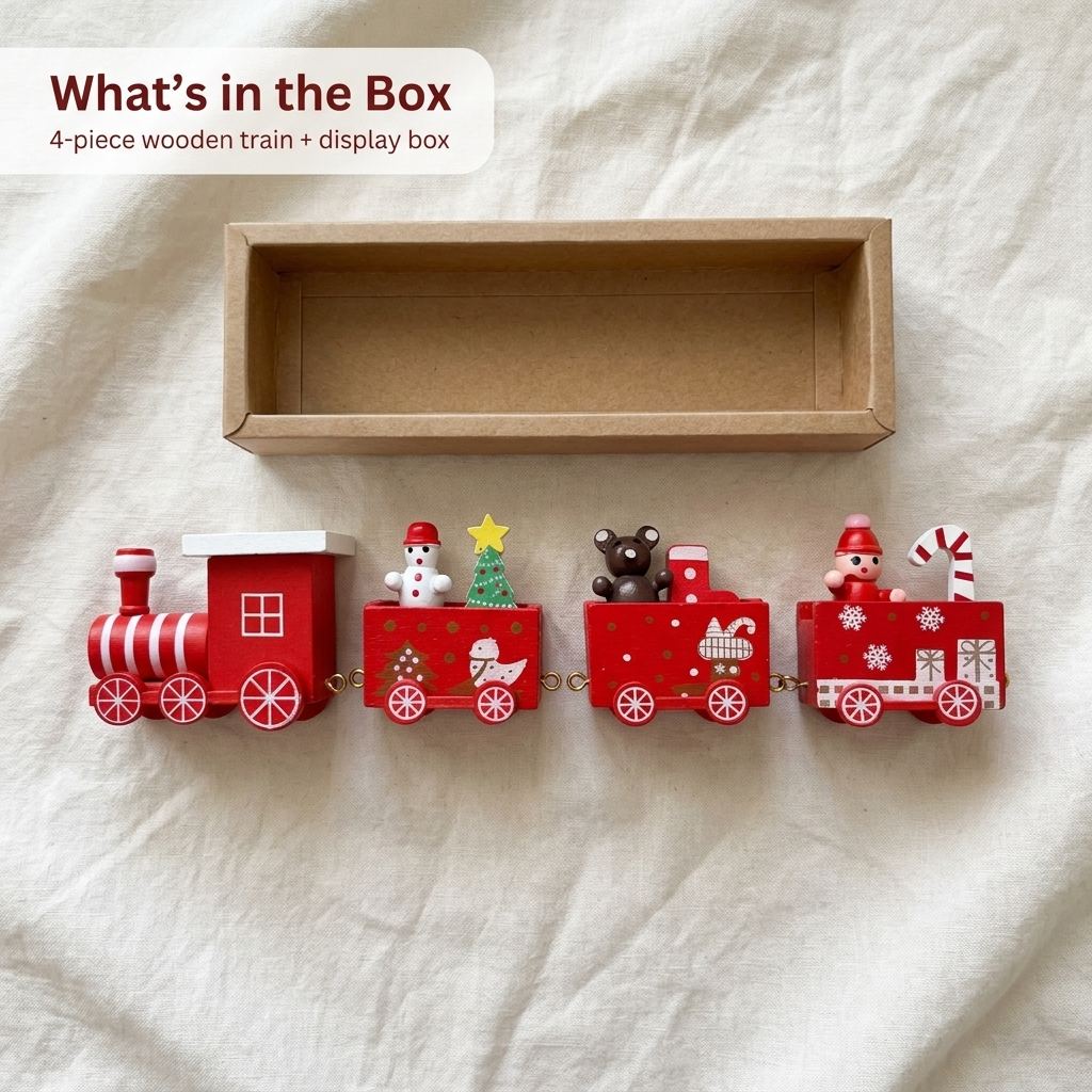 What's in the box – wooden Christmas train
