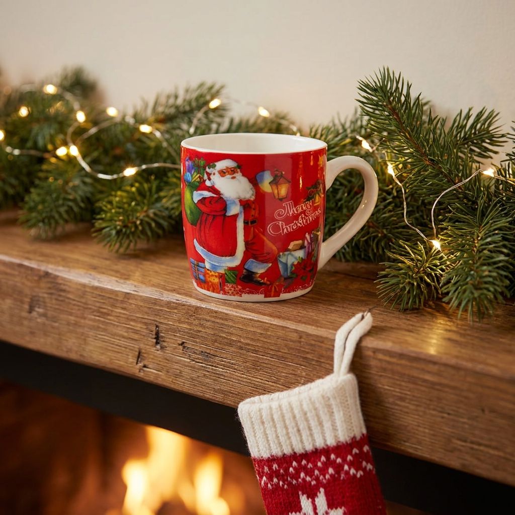 Red Santa Christmas mug