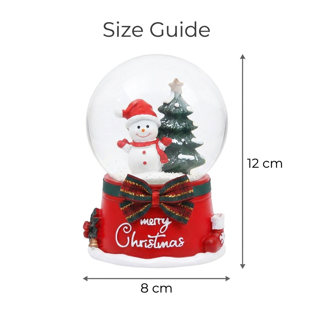 Musical Light-Up Christmas Snow Globe - Size Guide