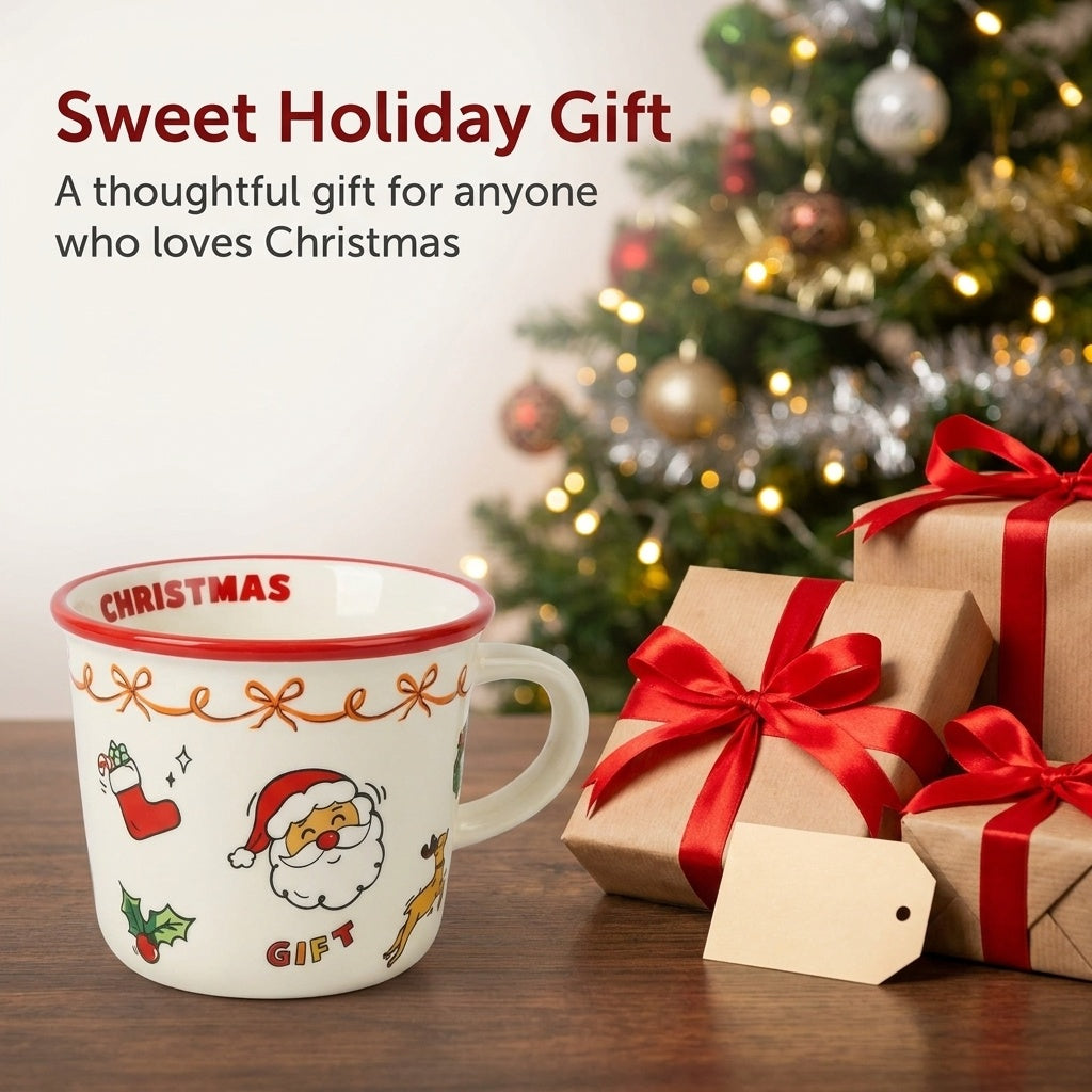 Sweet holiday gift - Red Rim mug