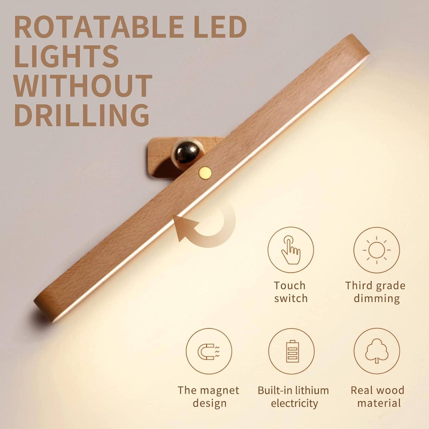 Rotatable Magnetic Wooden Led